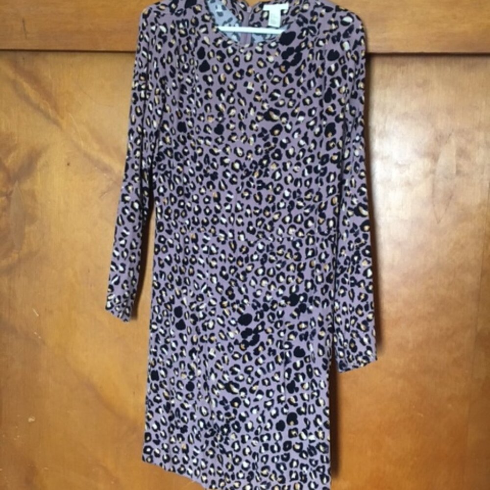 H&M Purple Leopard Print Mini Dress